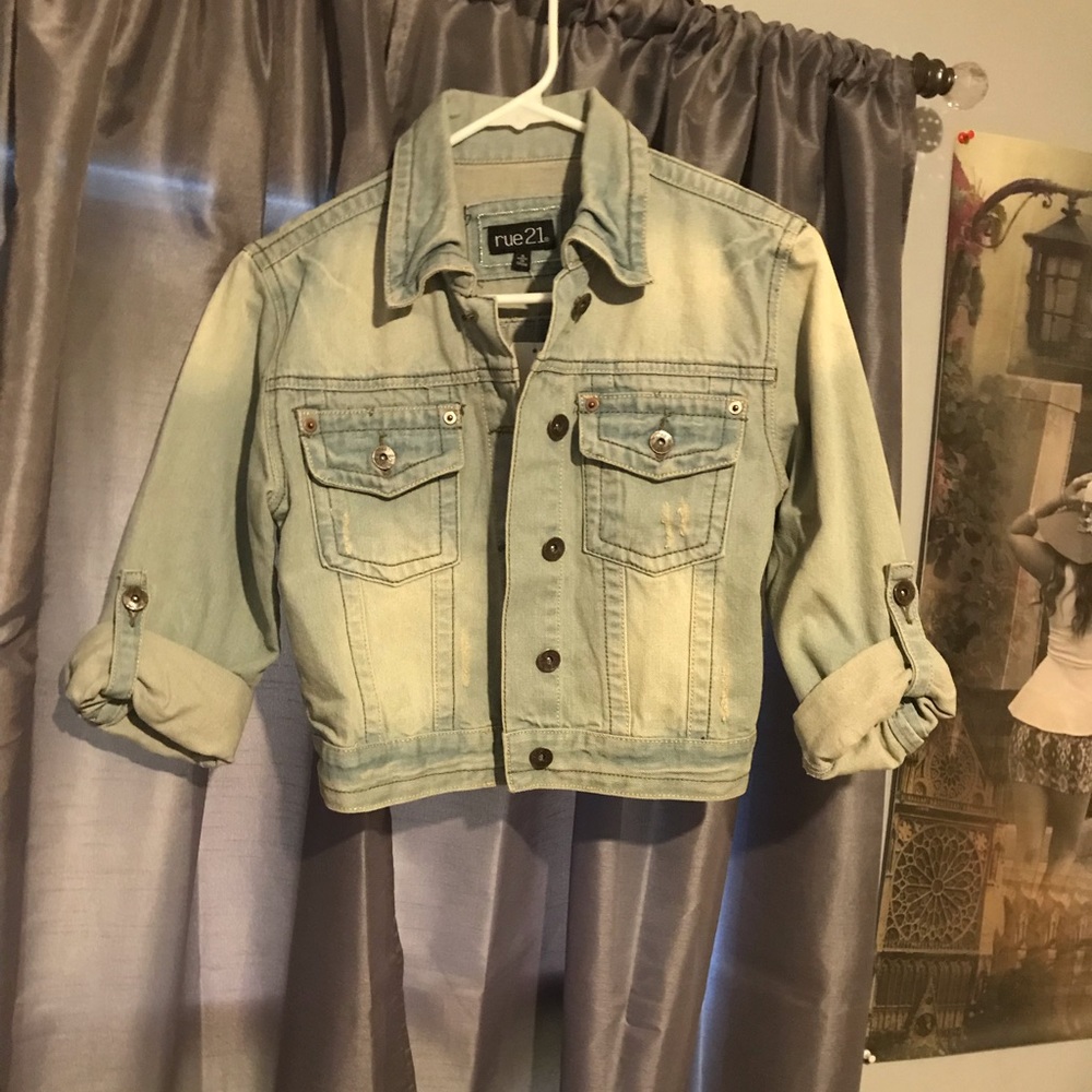 Cropped denim jean jacket